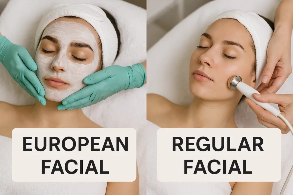 European Facial vs Regular Facial